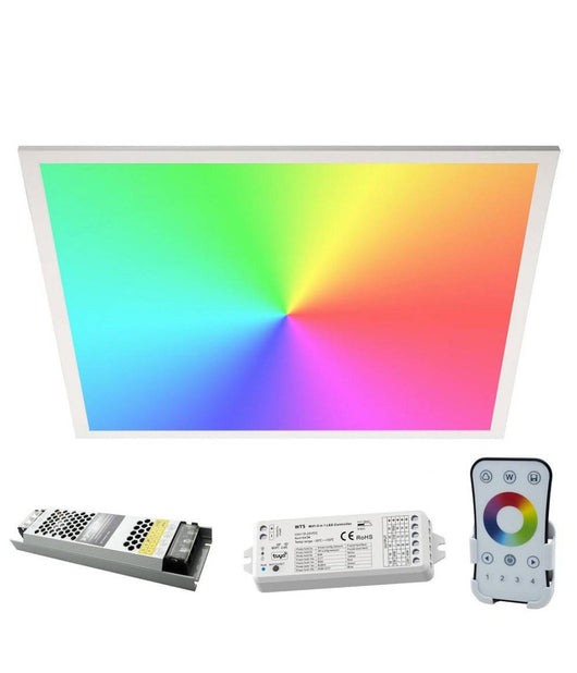 Kit Pannello Ultra Slim Led 94w Centralina Smart Wifi 24v Rgb+4000k Rgbw Alexa Google         