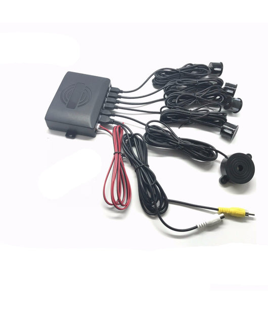 Kit Parcheggio Auto 4 Sensori Neri Telecamera Retromarcia Specchietto Monitor         