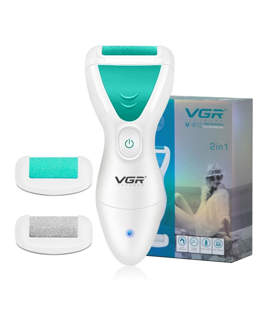 Kit Per Rimozione Calli 2in1 Ricaricabile Pedicure Portatile Impermeabile V-812         