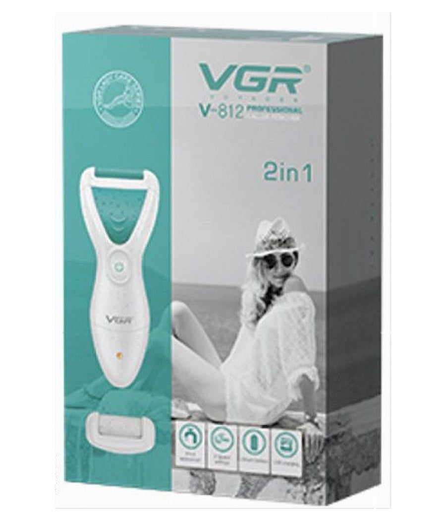 Kit Per Rimozione Calli 2in1 Ricaricabile Pedicure Portatile Impermeabile V-812         
