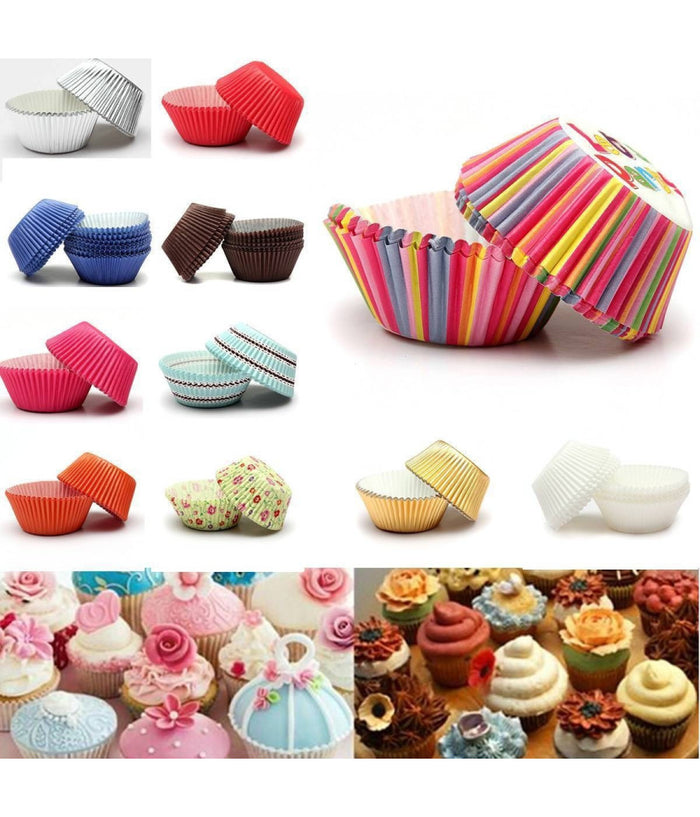 Kit Pirottini Carta Oleata Cupcake Cases Per Stampi Torta Muffin Colori Misti       -320 Pezzi -