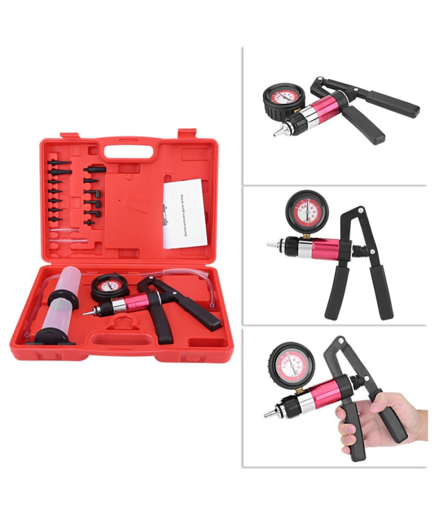 Kit Pompa Da Vuoto Manuale Per Spurgo Freni Frizione Auto Moto Tester         