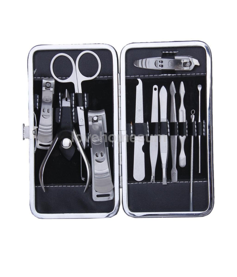 Kit Professionale Manicure Pedicure Unghie Set 12 Pezzi Idea Regalo Estetista         