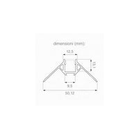 Kit profilo Angolare da rasare a cartongesso da 2m con copertura satinata e 2 tappi