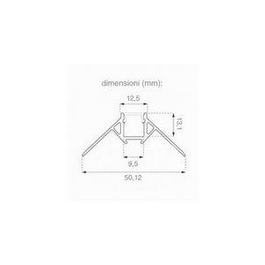 Kit profilo Angolare da rasare a cartongesso da 2m con copertura satinata e 2 tappi