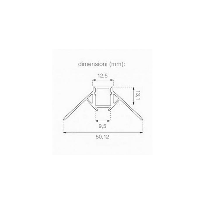 Kit profilo Angolare da rasare a cartongesso da 2m con copertura satinata e 2 tappi
