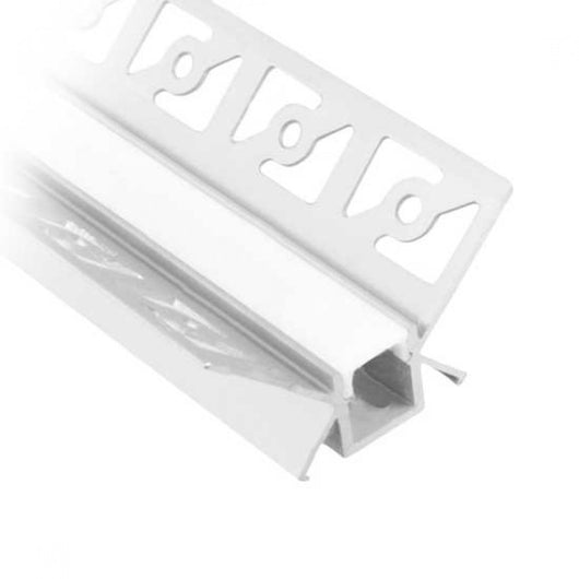 Kit profilo Angolare da rasare a cartongesso da 2m con copertura satinata e 2 tappi