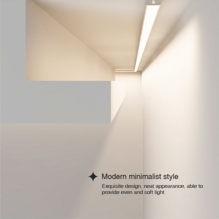 Kit profilo piatto in alluminio da 2m per strisce LED L2000x17.4x7mm