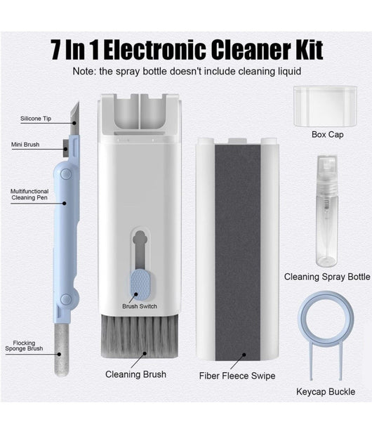 Kit Pulizia Multifunzione 7in1 Per Tastiere Apparecchi Elettronici Pc Notebook         