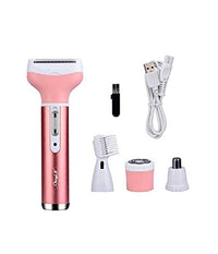 Kit Rasoio Rifinitore Depilatore Da Donna Ricaricabile Elettrico 4 In 1 Gm-3074         