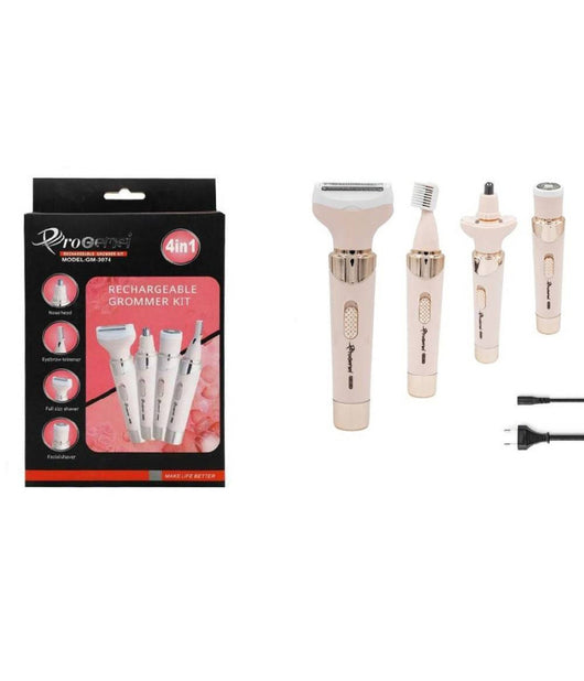 Kit Rasoio Rifinitore Depilatore Da Donna Ricaricabile Elettrico 4 In 1 Gm-3074         