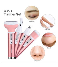 Kit Rasoio Rifinitore Depilatore Da Donna Ricaricabile Elettrico 4 In 1 Gm-3074         