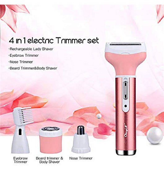 Kit Rasoio Rifinitore Depilatore Da Donna Ricaricabile Elettrico 4 In 1 Gm-3074         