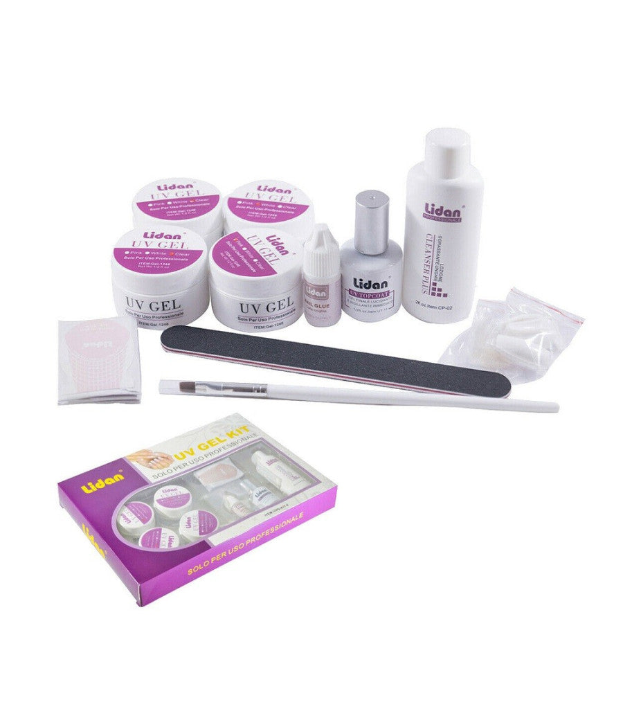Kit Ricostruzione Unghie Professionale Uv Gel Nail Art Kit Completo Lidan Kit-2         