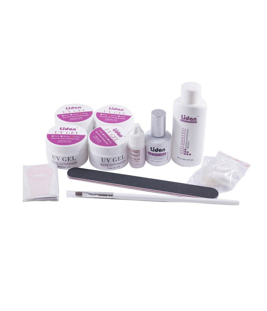 Kit Ricostruzione Unghie Professionale Uv Gel Nail Art Kit Completo Lidan Kit-2         