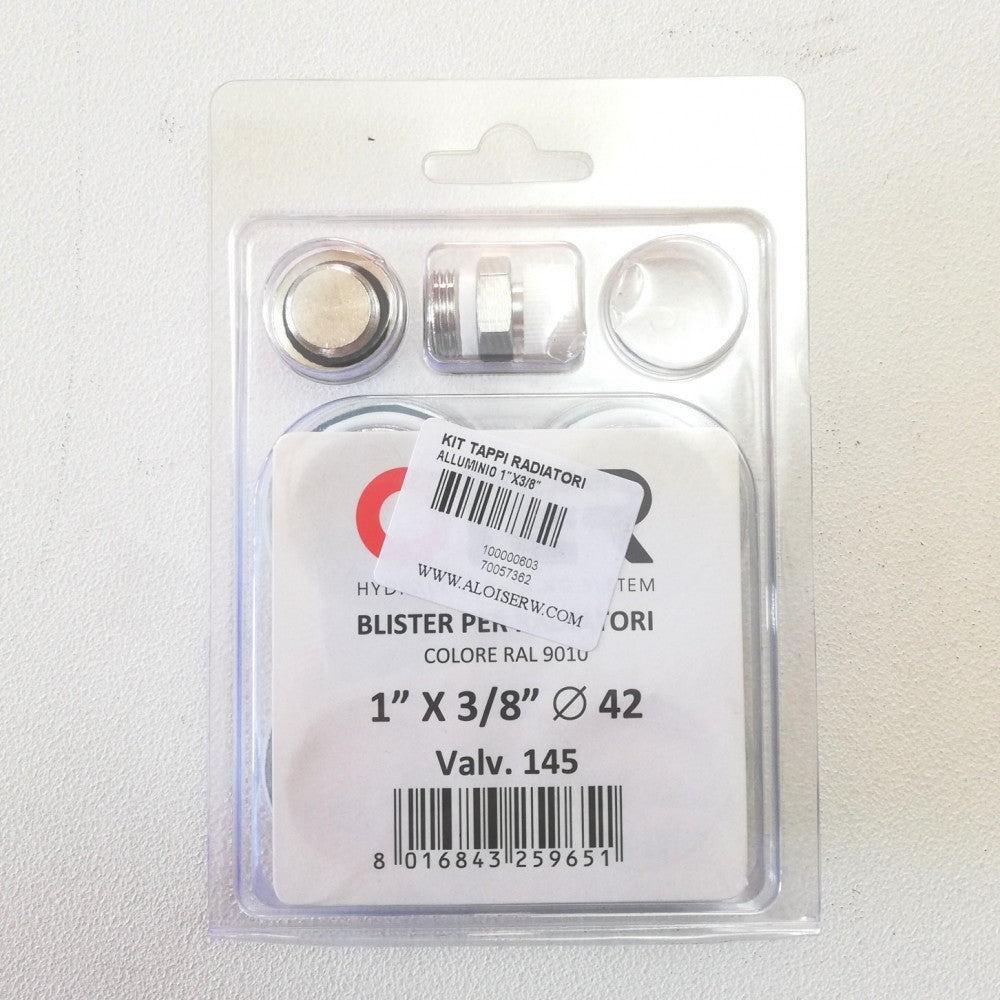 Kit riduzioni bianche da 1 x 3/8 per radiatore alluminio