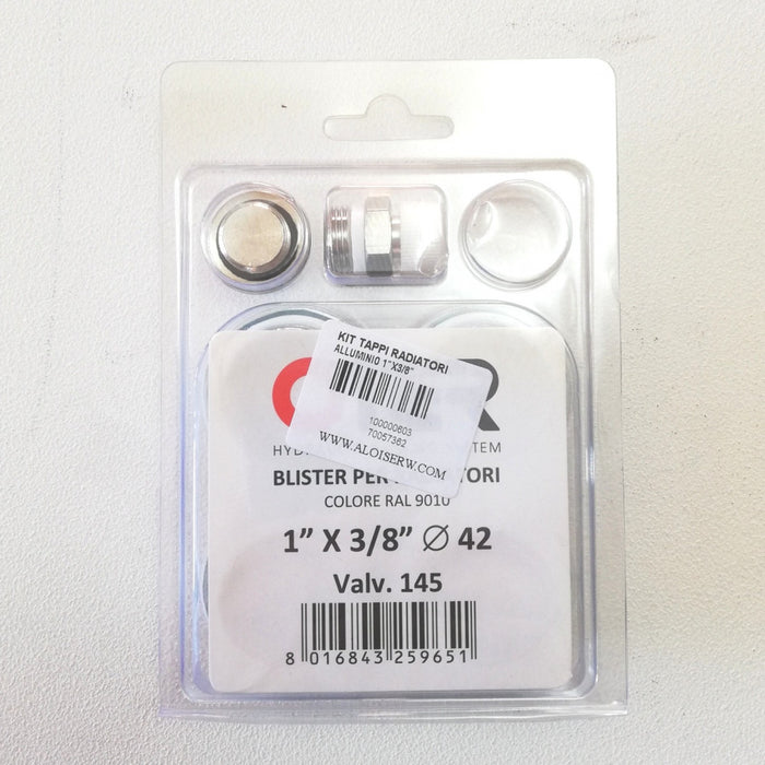 Kit riduzioni bianche da 1 x 3/8 per radiatore alluminio