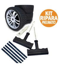 Kit Ripara Pneumatici Gomme Riparazione Per Auto Moto Da Foratura Gomme Ruote         