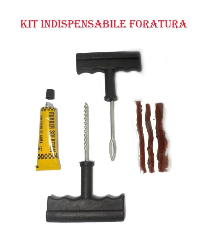Kit Ripara Pneumatici Gomme Riparazione Per Auto Moto Da Foratura Gomme Ruote         