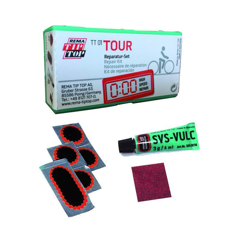 Kit riparazione cicli tip-top, tt-bike 01 tour base, 7 pezzi
