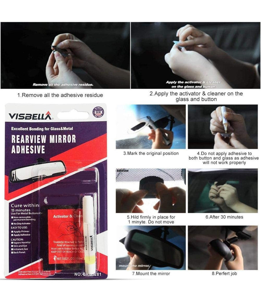 Kit Riparazione Specchietto Retrovisore Auto Colla Adesivo Super Professionale         