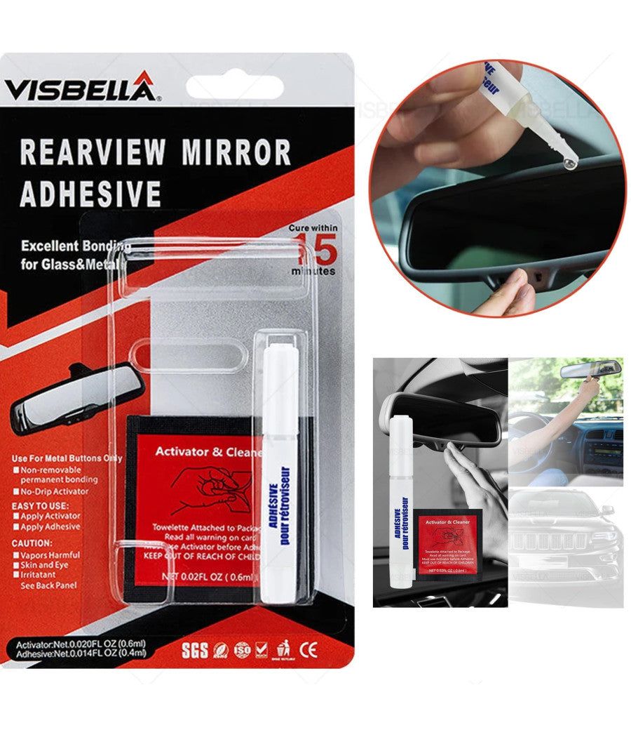 Kit Riparazione Specchietto Retrovisore Auto Colla Adesivo Super Professionale         