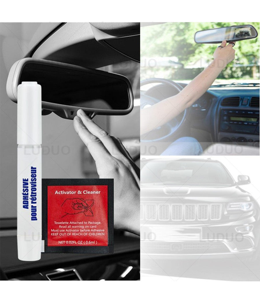 Kit Riparazione Specchietto Retrovisore Auto Colla Adesivo Super Professionale         