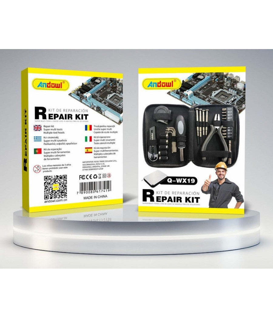 Kit Riparazioni Orologi Schede Chiavini Metro Taglierino Cacciavite Pinza Q-wx19         