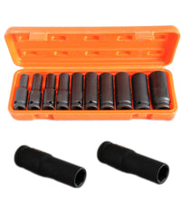 Kit Set 10 Bussole 1/2" Esagonali Per Avvitatore Pistola Pneumatica Da 10 A 24mm         
