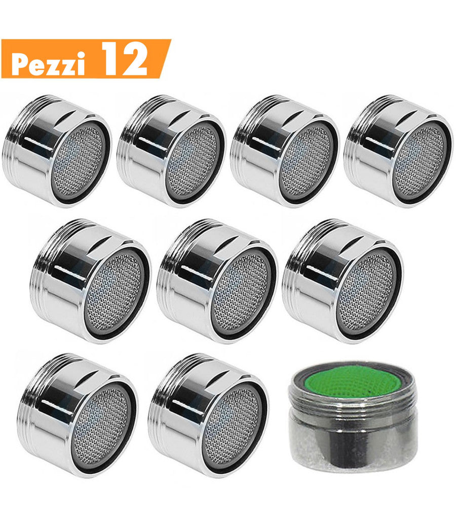 Kit Set 12 Pezzi Filtro Filtrino Rubinetto Rompigetto Areatore Maschio Da 24 Mm         