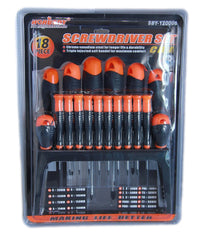 Kit Set 18 Cacciaviti Cacciavite Con Supporto A Parete Fissi Croce Crv Sdy120006         