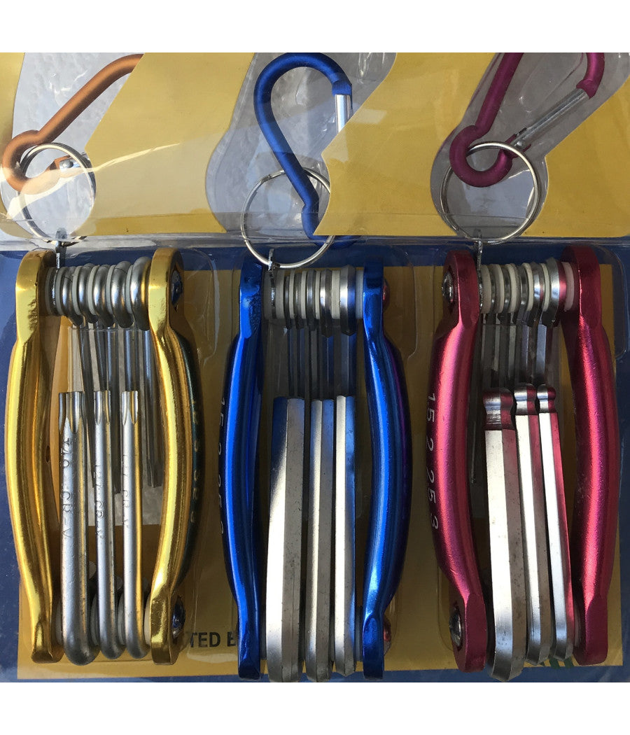 Kit Set 24 Pezzi Chiavini Pieghevoli Torx Forati Esagonali Sferici Ball Point         