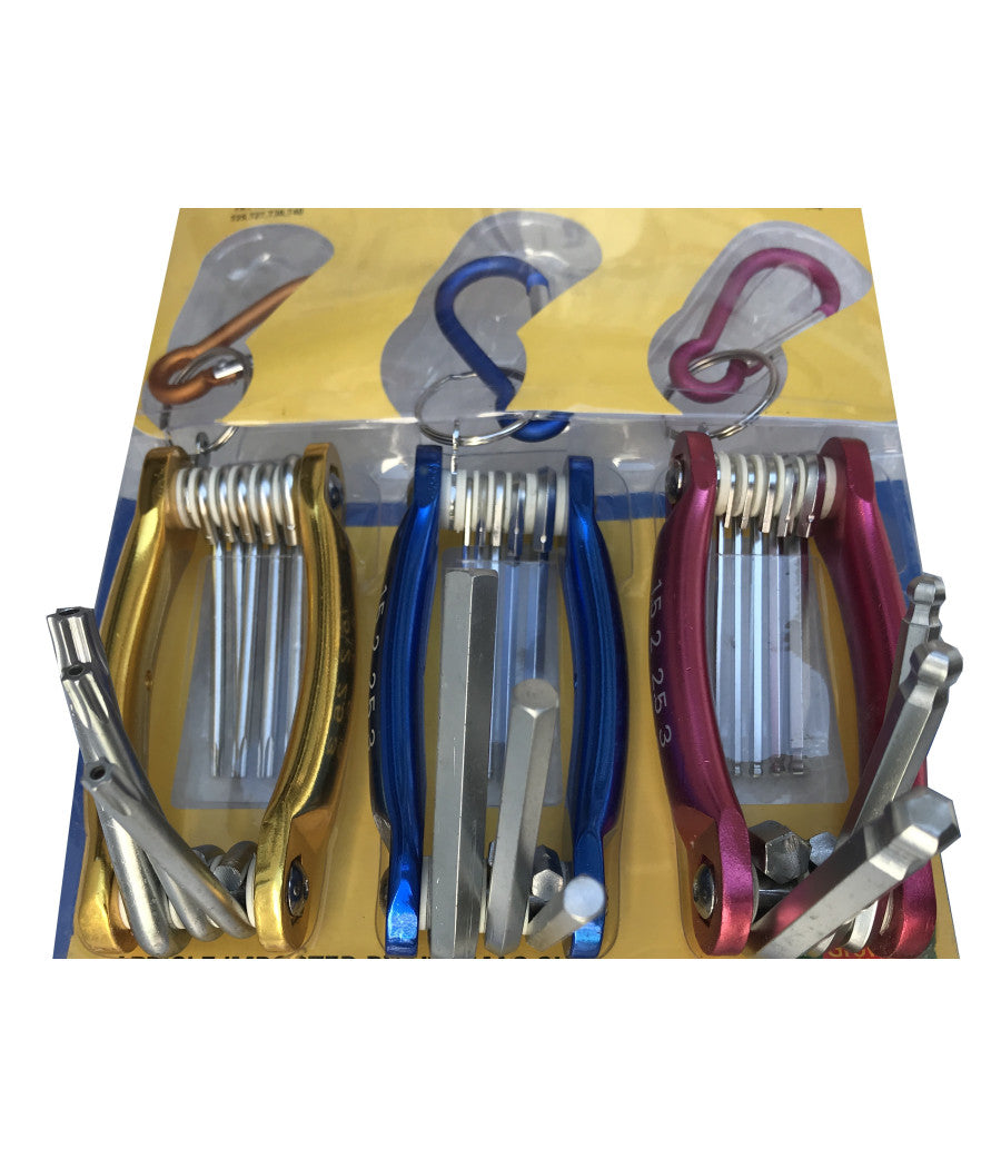 Kit Set 24 Pezzi Chiavini Pieghevoli Torx Forati Esagonali Sferici Ball Point         