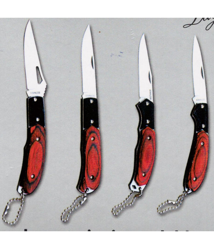 Kit Set 4 Coltelli Coltello A Serramanico Tascabile Con Lama In Acciaio Inox         