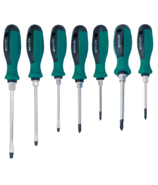 Kit Set 7 Cacciaviti Cacciavite Impatto Battente Taglio Croce Con Manico Cr-v         