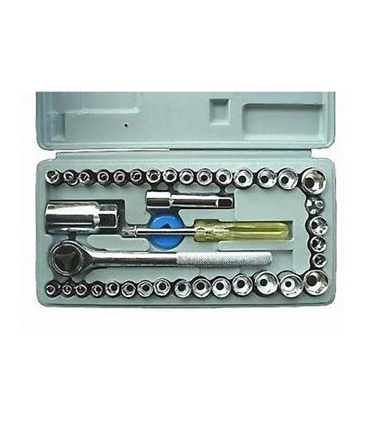 Kit Set Chiavi A Bussola Con Cricchetto 40 Pezzi Giravite Valigetta In Plastica         