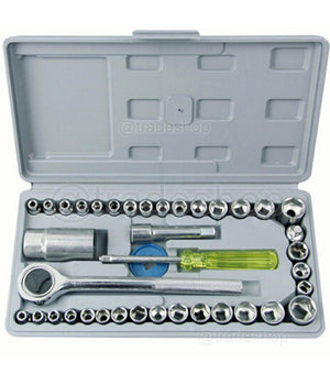 Kit Set Chiavi A Bussola Con Cricchetto 40 Pezzi Giravite Valigetta In Plastica         