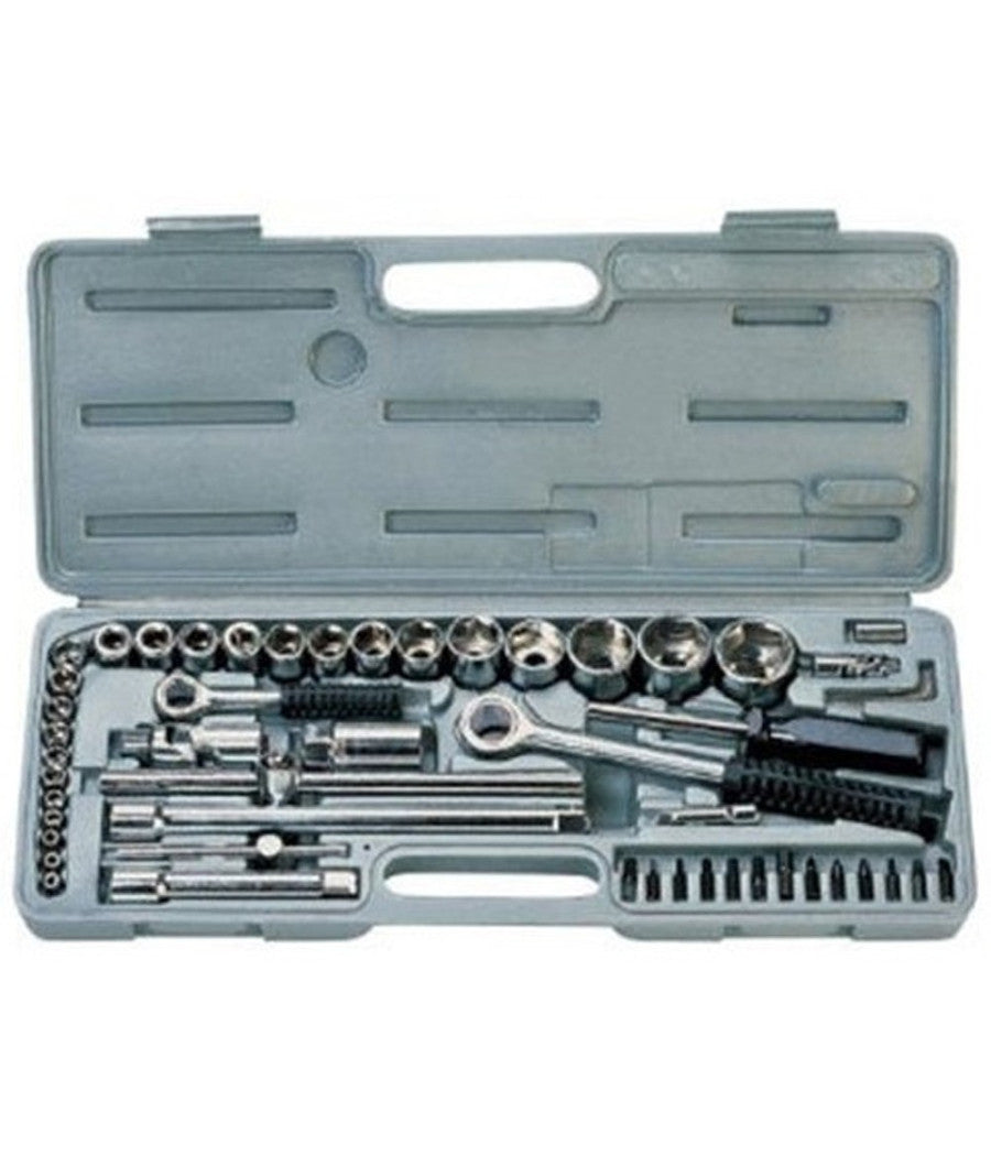 Kit Set Chiavi A Bussola Con Cricchetto 52 Pezzi Chrome Vanadium Professionale         