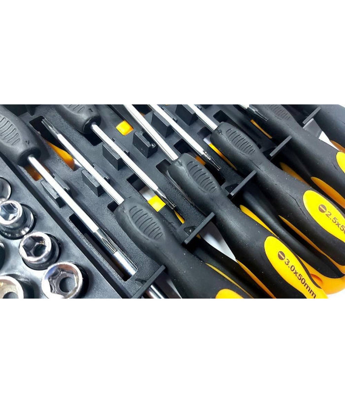 Kit Set Da 44 Pezzi Cacciaviti Torx Esagonali Punte Inserti Bussola         