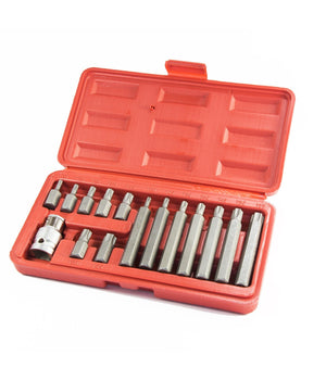 Kit Set Inserti Chiavi Bussole Torx 15 Pz Hex 1/2" H10 Professionale 15 Pz Torx         