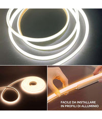 Kit Smart Striscia Led Ip68 Cob Neon Flex Dimmerabile 24v Centralina Vocale Wifi         