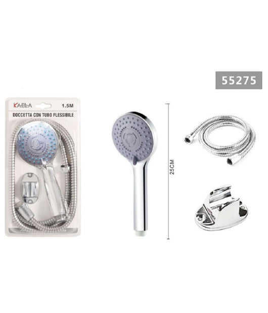 Kit Soffione Doccetta 25cm Multigetto Doccia Bagno Con Staffa Tubo 1,5 Mt 55275         