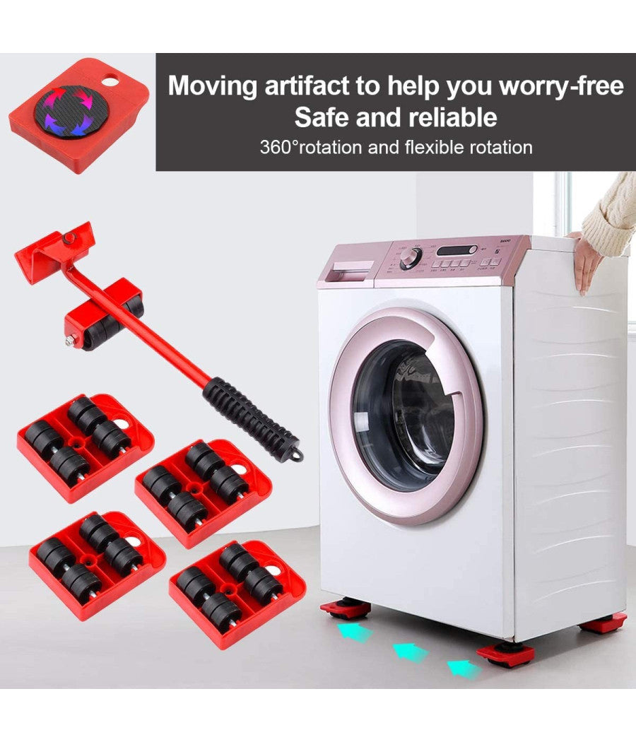 Kit Sollevatore Solleva Mobili Con Ruote Piastra 200kg Spostare Sollevare Mobile         