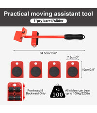 Kit Sollevatore Solleva Mobili Con Ruote Piastra 200kg Spostare Sollevare Mobile         