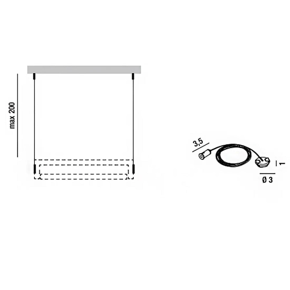 Kit sospensione fisso per SWAY MOOD Bianco - Accessorio con cordino