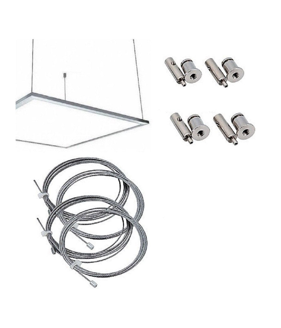 Kit Staffe Fissaggio A Sospensione Per Pannello Led 60x30 120x30 60x60         