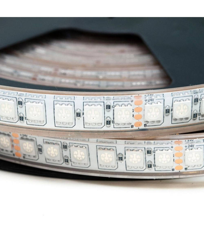 Kit Striscia 600led 75w Rgb Ip68 Esterni Dimmerabile 24v Centralina Alimentatore         
