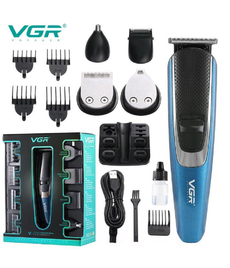 Kit Tagliacapelli Barba Professionale Ricaricabile Elettrico Senza Fili Vgr V172         
