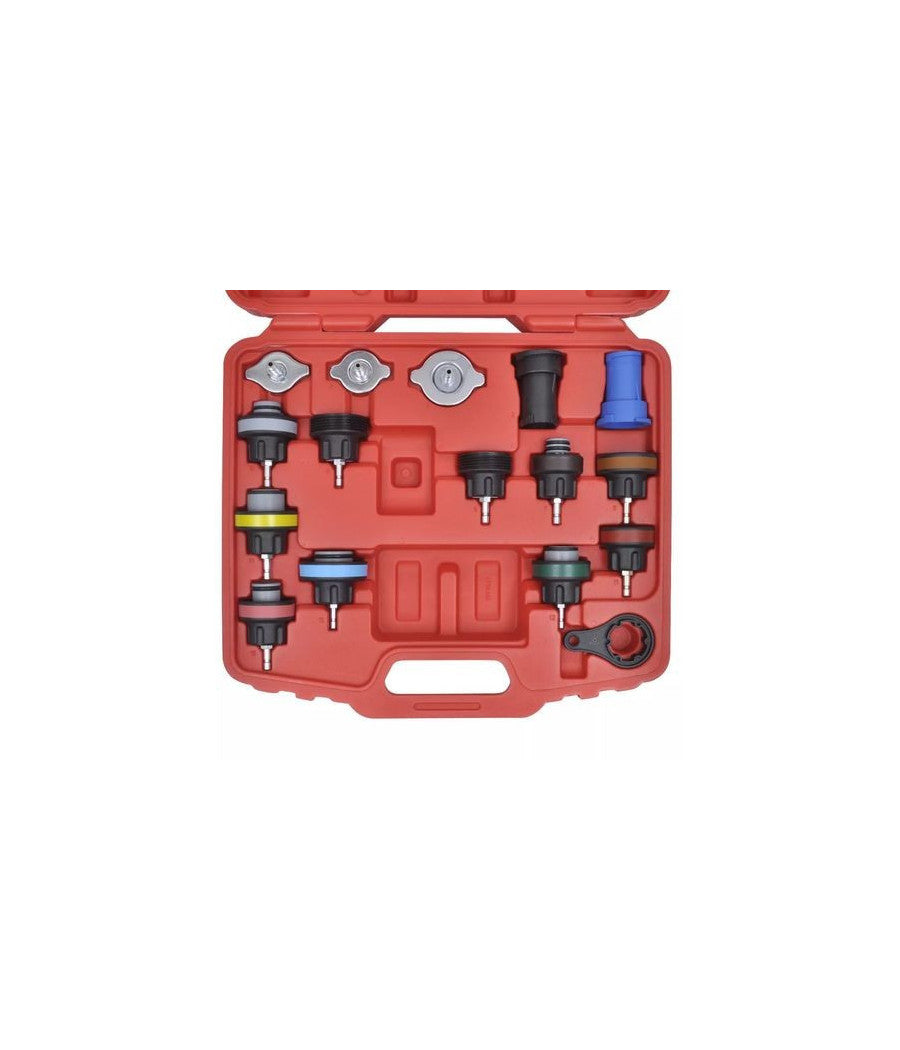 Kit Tester Di Pressione Prova Radiatore Test Professionale Universale 18 Pezzi         
