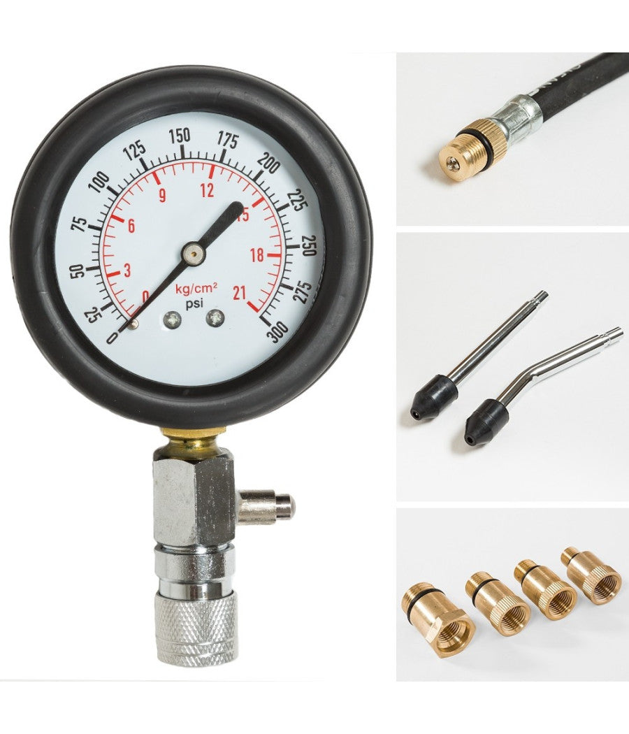 Kit Tester Pressione Di Compressione Per Motori Misuratore Auto Pistone Cilindri         
